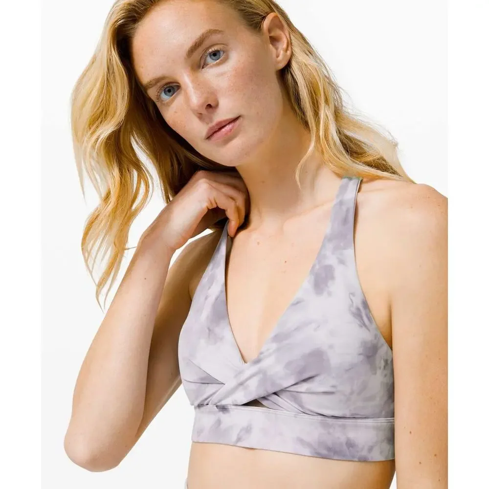 Lululemon Sweet Awakenings Wrap Front Bra Diamond Dye Stargaze Pitch Grey 8